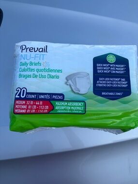 Prevail Nu-Fit Daily Briefs - Medium, White (20 Count)